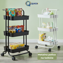 Učitajte sliku u preglednik galerije, Metalna pokretna polica na točkiće
